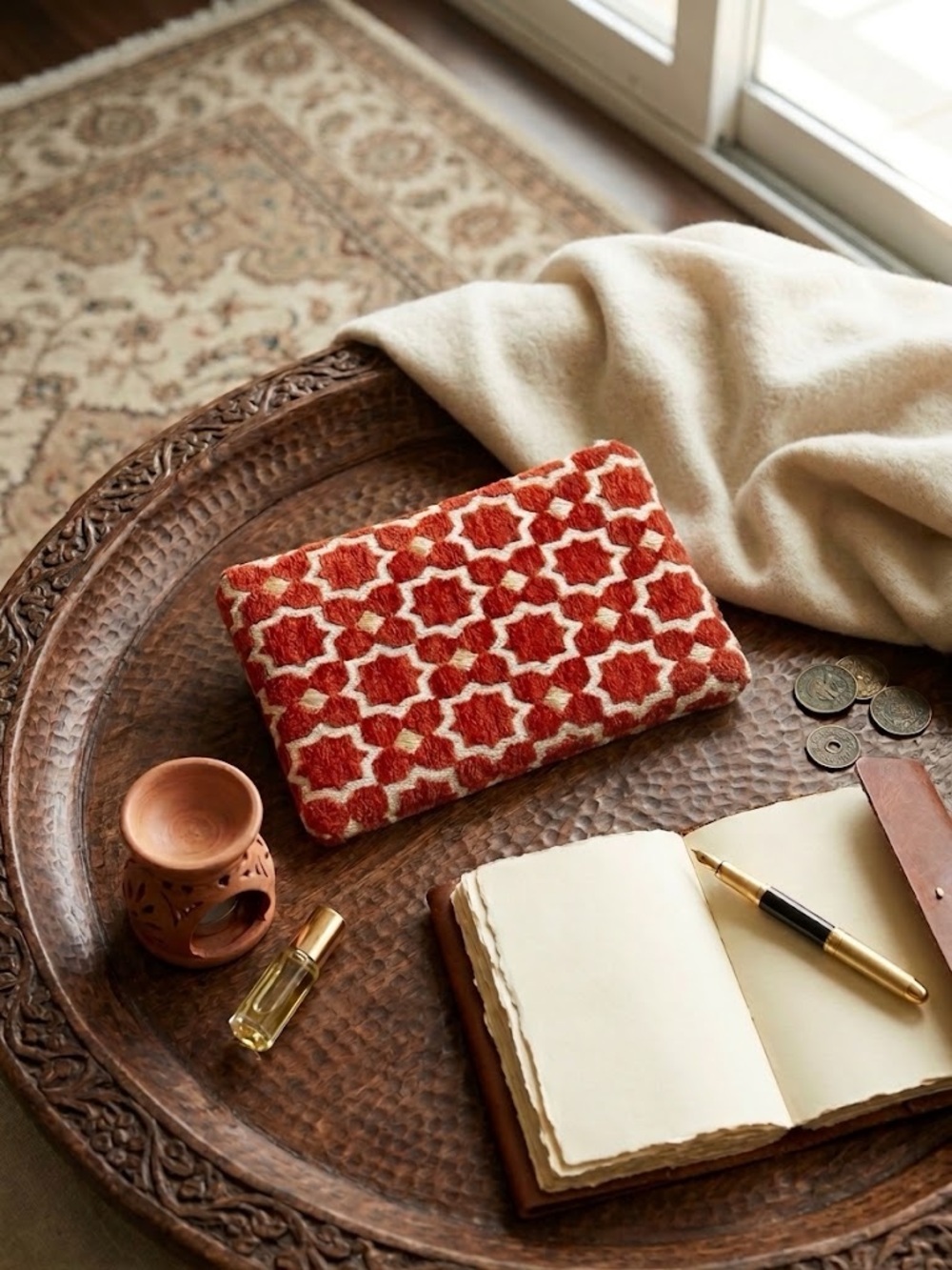 Handmade Moroccan Velvet Brocade Clutch Wristlet